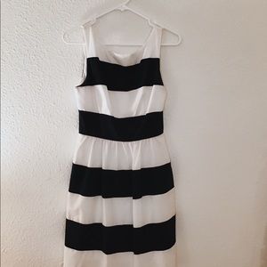 Navy and white dress